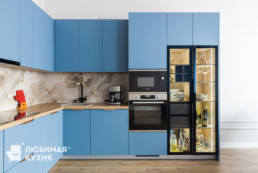 Кухни цвета Синий: фото в интерьере, заказать дизайн и кухонный гарнитур от производителя Мария